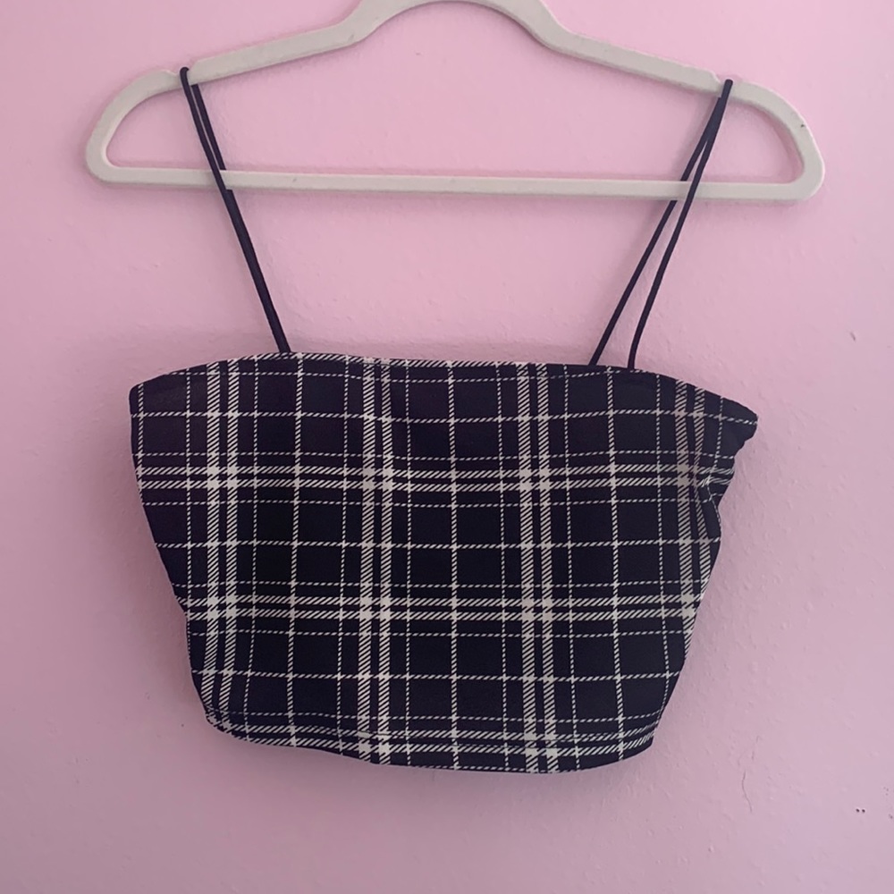 Plaid spaghetti strap top